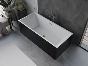 Mexen Vigo, voľne stojaca vaňa 178,5 x 80 cm, biela-čierna, brúsený grafit prepad, 51251788075-95