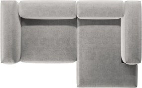 Svetlosivá rohová pohovka (pravý roh/s leňoškou) Bergamo – Cosmopolitan Design