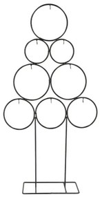 Čierny kovový stojan v tvare stromčeka na vianočné ozdoby - 39*12*78 cm