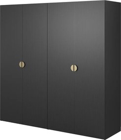 Šatníková skriňa Moonie IV (čierna biela)