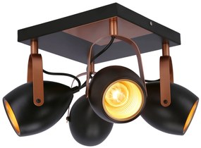 Candellux Čierno-medené stropné svietidlo Anica pre žiarovku 4x E14 98-83128