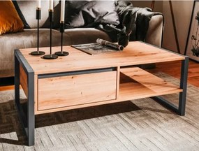 Konferenčný stolík so zásuvkou Denver, dub artisan/antracit%