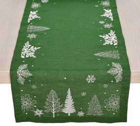 Forbyt Vianočný behúň zelená, 40 x 90 cm