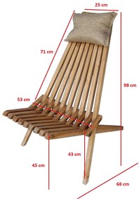 Deokork Záhradné relaxačné kreslo NIXON (teak)