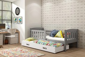 Interbeds Jednolôžková posteľ Kubus3 Grafit pre teenagerov 160x80 s matracom, rozkladacia - biela