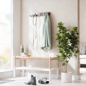 Sivý nástenný vešiak z topoľového dreva Flip - Umbra