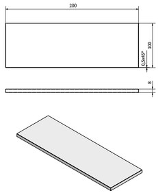 SAPHO 22478 polica 20 x 10 x 0,8 cm, mliečne sklo