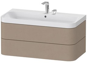 DURAVIT Happy D.2 Plus c-shaped závesná skrinka s nábytkovým umývadlom s dvomi otvormi, 2 zásuvky, 975 x 490 x 480 mm, plátno, HP4348E7575