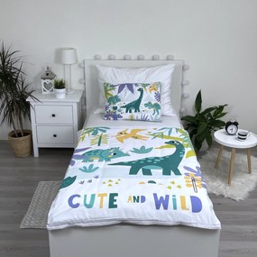 Jerry Fabrics Obliečky do postieľky 100x135 + 40x60 cm - Dino "Cute and wild"