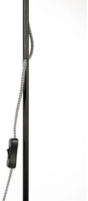 Čierna stojacia lampa s kovovým tienidlom (výška 135 cm) Landon – White Label
