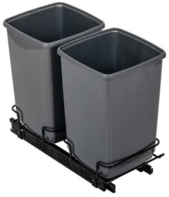 Súprava 2 sivých odpadkových košov Addis In-Cupboard Bin, 10 l