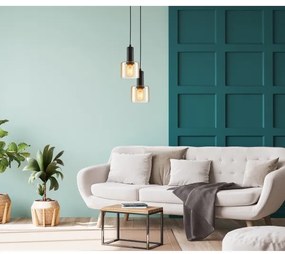 ITALUX PND-65342-1-BK+AMB - Luster na lanku SANTIA 1xE27/40W/230V