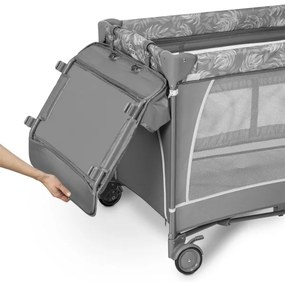 Lionelo - Cestovná postieľka FLOWER Sivý kameň