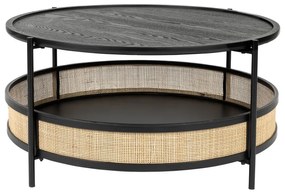 Okrúhly konferenčný stolík v čierno-prírodnej farbe ø 80 cm Makoto – White Label