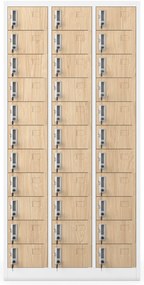Kovová skriňa do dielne OLIVER, 900 x 1850 x 450 mm, Eco Design: biela/dub sonoma