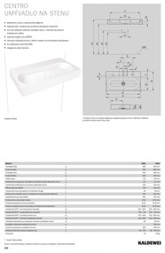 Kaldewei Centro - Umývadlo na stenu 900x500 mm, 1 otvor pre batériu, Perl-effekt, alpská biela 903506013001