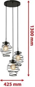 Briloner 4870-035 - Závesné svietidlo na lankách 3xE27/60W/230V