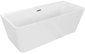 Mexen Volta, voľne stojaca nástenna vaňa 170 x 75 cm, biela, grafitový prepad, 51131707500-66