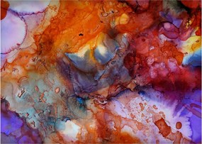 Sklenený obraz - Abstraktné atramentové umenie (70x50 cm)