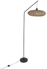 Orientálna stojaca lampa čierna bambus - Ostrava
