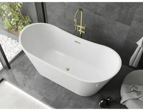 Mexen Montana, voľne stojaca vaňa 170 x 80 cm, biela, zlatý lesklý prepad, 52011708000-50