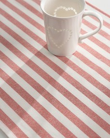 Bežec s volánom 40x160 cm farba produktu červená látka vzorované