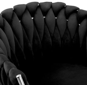 Jedálenská stolička COFTON zamatová, strieborná / čierna