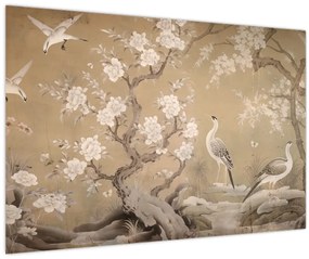 Obraz - Kreslená japonská krajina (90x60 cm)