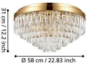 Eglo 39458 - Stropné svietidlo VALPARAISO 11xE14/40W/230V zlatá