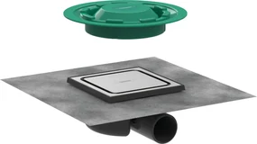 Hansgrohe RainDrain Spot, podlahová odtoková súprava, mriežka 150/150, kartáčovaná nerezová oceľ, HAN-56055800