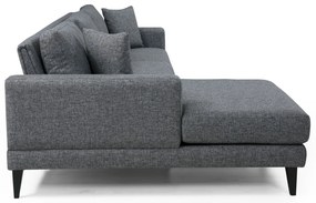 Rozkladacia rohová pohovka Nordic 303 x 90 cm, ľavá, tmavosivá
