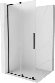 Mexen Velar L, posuvná sprchová zástena Walk-in 90 x 200 cm, 8mm sklo námraza, čierna matná, 871-090-003-33-70