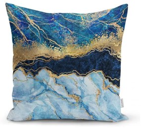 Obliečka na vankúš Minimalist Cushion Covers Marble With Blue, 45 x 45 cm