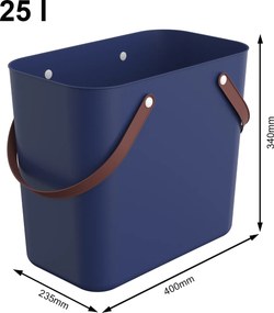 Rotho Nákupná taška, kabelka, plastová MULTIBAG, dl. uši - tm.modrá, 25l