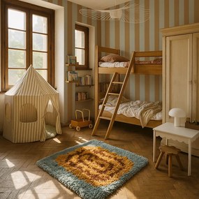 Tapeta pruhy modro zelená 280×50 cm