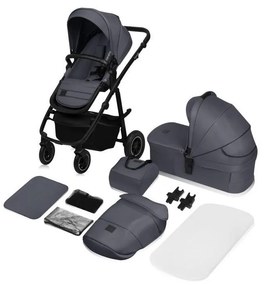 Lionelo - Kombinovaný kočík 2 v 1 AMBER PLUS Šedý grafit