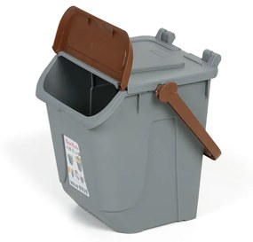 Mobil Plastic Plastový odpadkový kôš na triedenie odpadu ECOLOGY, 25 l, sivá/hnedá