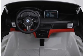 LEAN CARS Elektrické autíčko BMW X6M pre deti LED MP3 ovládač biele