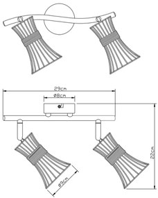 Globo 54814-2 - Bodové svietidlo PURRA 2xE14/40W/230V