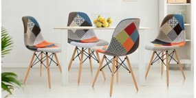 Kuchynská patchwork stolička SKY72 biela