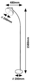 Rabalux 5241 - Stojacia lampa DARON 1xE27/40W/230V matný chróm