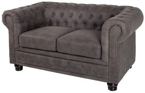 (3025) INGLESE Chesterfield 2sed vintage sivá/taupé