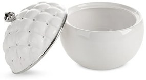 Nádoba ADORE 07 s vekom biela / strieborná