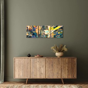 Obraz maľované abstrakcie (s hodinami) (90x30 cm)