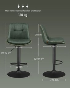 Set dvoch barových stoličiek LJB095C01