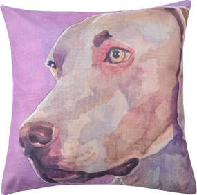 Fialový povlak na vankúš s motívom weimarského stavača Psy - 43 * 43 cm
