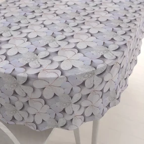 Biante Dekoračný oválny obrus PML-032 Designové kvety na sivom 120x180 cm