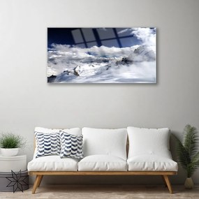 Obraz na akrylátovom skle Hora mraky príroda 100x50 cm