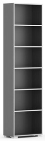 Knižnica SILVER LINE, 1 stĺpec, 2230 x 600 x 400 mm, grafit