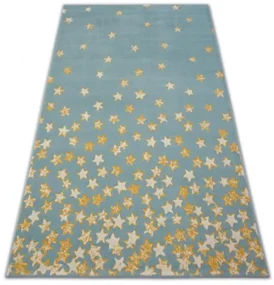 Koberec PASTEL 18408/032 - Hviezdičky tyrkys/zlatý/krém